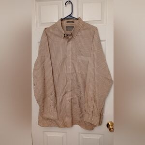 Daniel Cremieux Beige Striped Casual Shirt